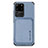 Ultra-thin Silicone Gel Soft Case Cover with Magnetic S02D for Samsung Galaxy S20 Ultra Blue