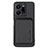 Ultra-thin Silicone Gel Soft Case Cover with Magnetic S02D for Vivo Y35 4G Black