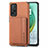 Ultra-thin Silicone Gel Soft Case Cover with Magnetic S02D for Xiaomi Mi 10T 5G Brown