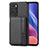 Ultra-thin Silicone Gel Soft Case Cover with Magnetic S02D for Xiaomi Mi 11X 5G Black