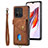 Ultra-thin Silicone Gel Soft Case Cover with Magnetic S02D for Xiaomi Poco C55 Brown