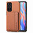 Ultra-thin Silicone Gel Soft Case Cover with Magnetic S02D for Xiaomi Poco M4 Pro 5G Brown