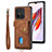 Ultra-thin Silicone Gel Soft Case Cover with Magnetic S02D for Xiaomi Redmi 11A 4G Brown