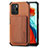 Ultra-thin Silicone Gel Soft Case Cover with Magnetic S02D for Xiaomi Redmi Note 10 Pro 5G Brown