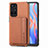 Ultra-thin Silicone Gel Soft Case Cover with Magnetic S02D for Xiaomi Redmi Note 11 5G Brown