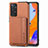 Ultra-thin Silicone Gel Soft Case Cover with Magnetic S02D for Xiaomi Redmi Note 11 Pro 5G Brown