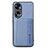 Ultra-thin Silicone Gel Soft Case Cover with Magnetic S03D for Huawei Honor 70 5G Blue