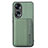 Ultra-thin Silicone Gel Soft Case Cover with Magnetic S03D for Huawei Honor 70 5G Green