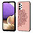 Ultra-thin Silicone Gel Soft Case Cover with Magnetic S03D for Samsung Galaxy A32 4G Rose Gold