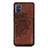 Ultra-thin Silicone Gel Soft Case Cover with Magnetic S03D for Samsung Galaxy A51 4G Brown