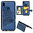 Ultra-thin Silicone Gel Soft Case Cover with Magnetic S03D for Samsung Galaxy M01s Blue