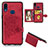 Ultra-thin Silicone Gel Soft Case Cover with Magnetic S03D for Samsung Galaxy M01s Red