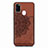 Ultra-thin Silicone Gel Soft Case Cover with Magnetic S03D for Samsung Galaxy M30s Brown