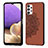 Ultra-thin Silicone Gel Soft Case Cover with Magnetic S03D for Samsung Galaxy M32 5G Brown