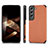 Ultra-thin Silicone Gel Soft Case Cover with Magnetic S03D for Samsung Galaxy S24 Plus 5G Brown