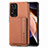 Ultra-thin Silicone Gel Soft Case Cover with Magnetic S03D for Xiaomi Poco X4 NFC Brown