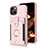 Ultra-thin Silicone Gel Soft Case Cover with Magnetic S04D for Apple iPhone 15 Rose Gold