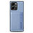 Ultra-thin Silicone Gel Soft Case Cover with Magnetic S04D for Huawei Honor 80 SE 5G Blue