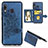 Ultra-thin Silicone Gel Soft Case Cover with Magnetic S04D for Samsung Galaxy A20 Blue