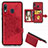 Ultra-thin Silicone Gel Soft Case Cover with Magnetic S04D for Samsung Galaxy A20 Red