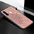 Ultra-thin Silicone Gel Soft Case Cover with Magnetic S04D for Samsung Galaxy A21 European Rose Gold