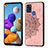 Ultra-thin Silicone Gel Soft Case Cover with Magnetic S04D for Samsung Galaxy A21s Rose Gold