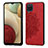 Ultra-thin Silicone Gel Soft Case Cover with Magnetic S04D for Samsung Galaxy F12 Red