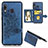 Ultra-thin Silicone Gel Soft Case Cover with Magnetic S04D for Samsung Galaxy M10S Blue