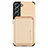 Ultra-thin Silicone Gel Soft Case Cover with Magnetic S04D for Samsung Galaxy S22 5G Gold