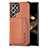 Ultra-thin Silicone Gel Soft Case Cover with Magnetic S04D for Samsung Galaxy S24 Ultra 5G Brown