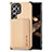 Ultra-thin Silicone Gel Soft Case Cover with Magnetic S04D for Samsung Galaxy S24 Ultra 5G Gold