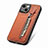 Ultra-thin Silicone Gel Soft Case Cover with Magnetic S05D for Apple iPhone 14 Plus Brown
