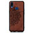 Ultra-thin Silicone Gel Soft Case Cover with Magnetic S05D for Samsung Galaxy A10s Brown