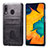 Ultra-thin Silicone Gel Soft Case Cover with Magnetic S05D for Samsung Galaxy A20 Black