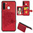 Ultra-thin Silicone Gel Soft Case Cover with Magnetic S05D for Samsung Galaxy A21 European Red