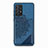 Ultra-thin Silicone Gel Soft Case Cover with Magnetic S05D for Samsung Galaxy A52 5G Blue