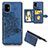 Ultra-thin Silicone Gel Soft Case Cover with Magnetic S05D for Samsung Galaxy A71 4G A715 Blue