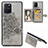 Ultra-thin Silicone Gel Soft Case Cover with Magnetic S05D for Samsung Galaxy A91 Gray