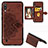 Ultra-thin Silicone Gel Soft Case Cover with Magnetic S05D for Samsung Galaxy M10 Brown