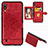 Ultra-thin Silicone Gel Soft Case Cover with Magnetic S05D for Samsung Galaxy M10 Red