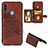 Ultra-thin Silicone Gel Soft Case Cover with Magnetic S05D for Samsung Galaxy M11 Brown