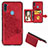 Ultra-thin Silicone Gel Soft Case Cover with Magnetic S05D for Samsung Galaxy M11 Red