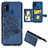 Ultra-thin Silicone Gel Soft Case Cover with Magnetic S05D for Samsung Galaxy M21s Blue