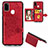 Ultra-thin Silicone Gel Soft Case Cover with Magnetic S05D for Samsung Galaxy M30s Red