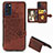 Ultra-thin Silicone Gel Soft Case Cover with Magnetic S05D for Samsung Galaxy S20 Brown