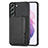 Ultra-thin Silicone Gel Soft Case Cover with Magnetic S05D for Samsung Galaxy S21 FE 5G Black