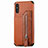 Ultra-thin Silicone Gel Soft Case Cover with Magnetic S05D for Xiaomi Redmi 9i Brown