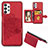 Ultra-thin Silicone Gel Soft Case Cover with Magnetic S06D for Samsung Galaxy A32 4G Red