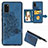 Ultra-thin Silicone Gel Soft Case Cover with Magnetic S06D for Samsung Galaxy A41 Blue