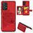 Ultra-thin Silicone Gel Soft Case Cover with Magnetic S06D for Samsung Galaxy A72 5G Red